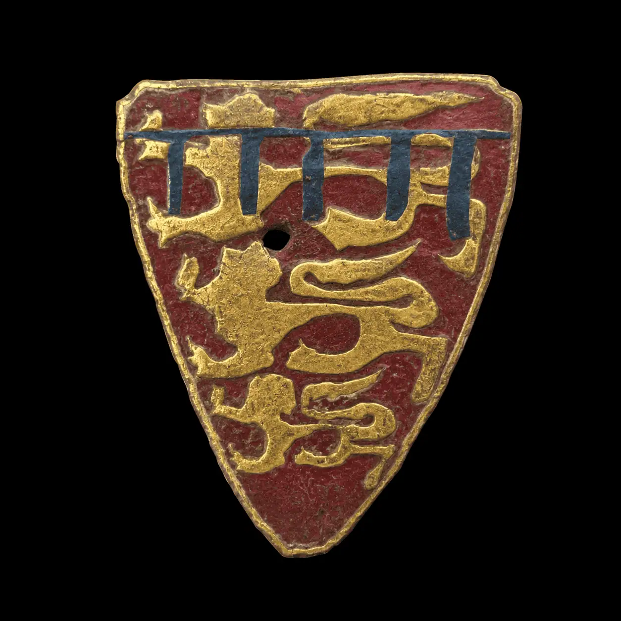 Edward II Heraldic Mount, Three Lions and Embattlements 1307-1327 With Detail Overlaid